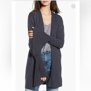 Nordstrom Hinge Ruched Bell Sleeve Navy Cardigan